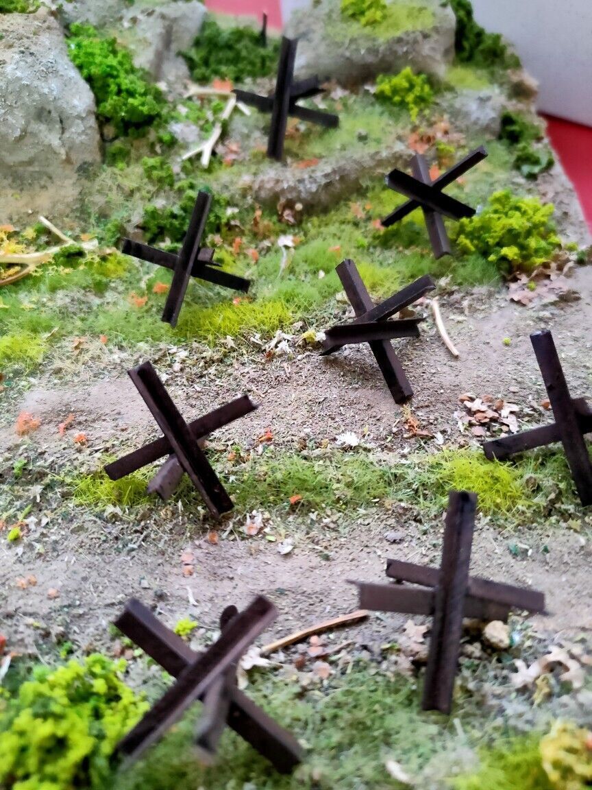 10PCS 1/72 Tank Model Scene Roadblock Iron Resistance Horse