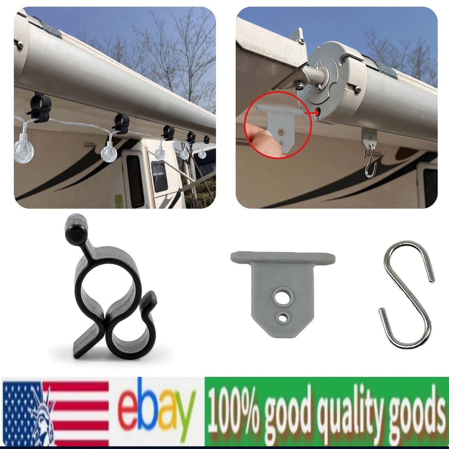 10 piece outdoor clothes drying car canopy hook camping RV sunshade hook-USA