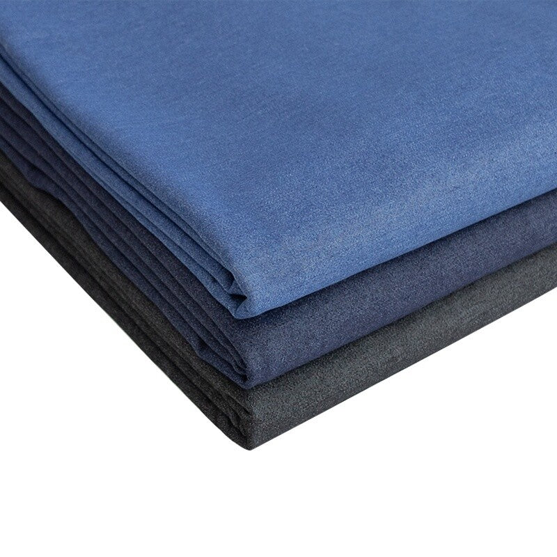 DIY Stretch Washed Denim Fabric Handmade Fleece Lined Warm Jeans Pant Coat Cloth