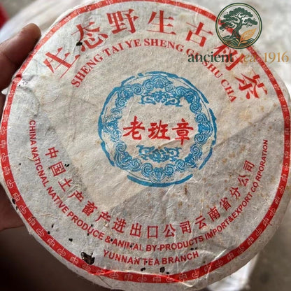 357g 2004 Yunnan Hualian Blue Print Old Banzhang Cake Ecological Wild Ancient