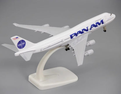 20CM PAN AM BOEING 747-400 Passenger Airplane Diecast Aircraft Plane Model