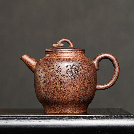 Handmade Teapot With Certificate Paper Marked Real Yixing Zisha Pot 320ml 7 Hole