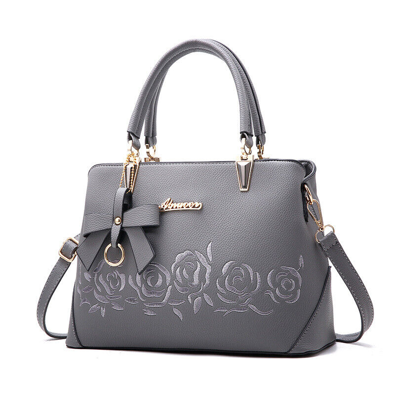 Fashion Women Ladie PU Leather Handbag Shoulder Bag Flower Satchel Messenger Bag