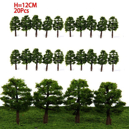 Miniature Tree Model 20Pcs Plastic Train Railroad Layout Scenery Landscape Decor