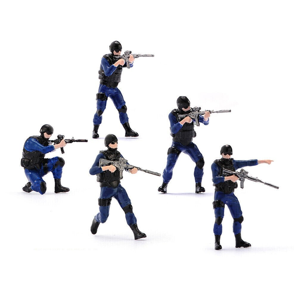 1/64 Anti-explosion Police SWAT Team Dolls Scene Figure Model For Cars Vehicles