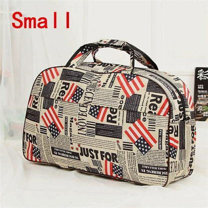 Women Travel Bags Print Nylon Waterproof Men Luggage Duffel Handbags 54x19x33cm