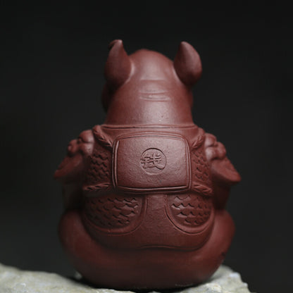 Chinese Creative Tea Pet Pig Statue Good Luck Bring Zisha Purple Clay Tea Play