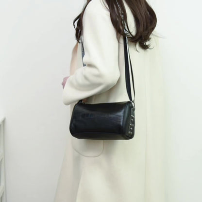 Handbag Genuine Leather Stone Vintage Punk Shoulder Bags Messenger 23*15*12 CM