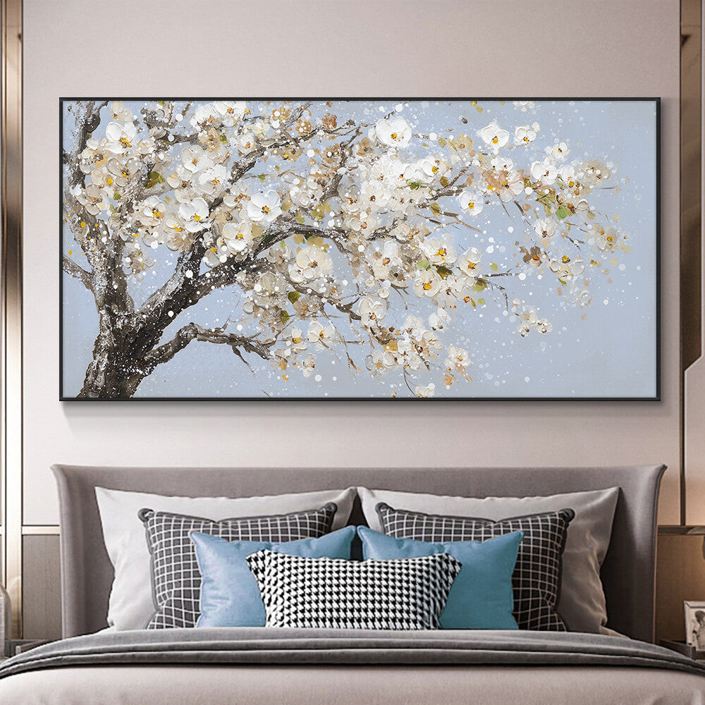 Hand Painted Flowers Tree Oil Painting On Canvas Morden Decorative Wall Art