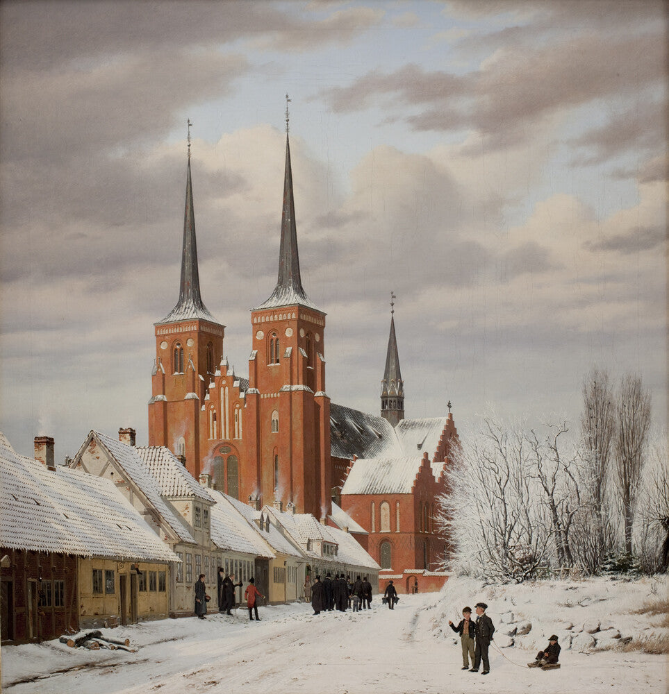 high quality oil painting handpainted on canvas "A street in winter"