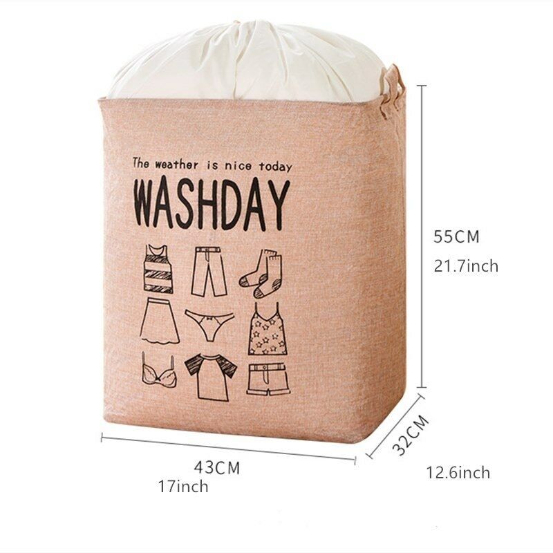 Foldable Super Large Laundry Basket Drawstring Cover Water-Proof Storage Bag 75L
