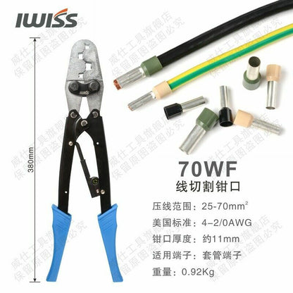 70WF Tubular Crimping Pliers Pre-insulated Terminal Pliers Sleeve Crimping Tool