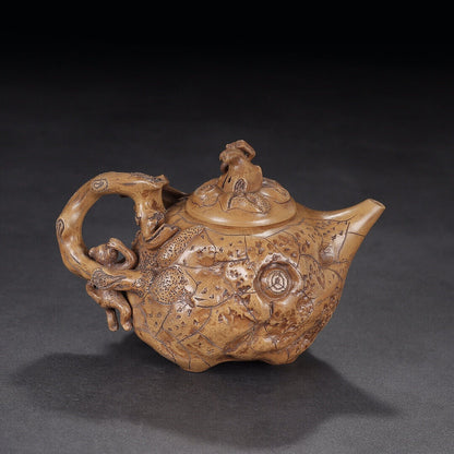 l-0Chinese Yixing Zisha Clay Handmade Exquisite Teapot （供春 底款：供春）