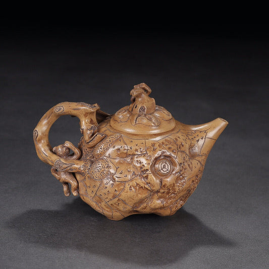 l-0Chinese Yixing Zisha Clay Handmade Exquisite Teapot （供春 底款：供春）