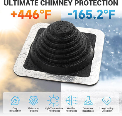 #3 High Temp Silicone Metal Roof Pipe Flashing Boot - Roof Vent Boot for Pipe OD