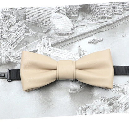 Men Bow Tie PU Leather Patchwork Female Necktie Adult Cravate Wedding Party Wear