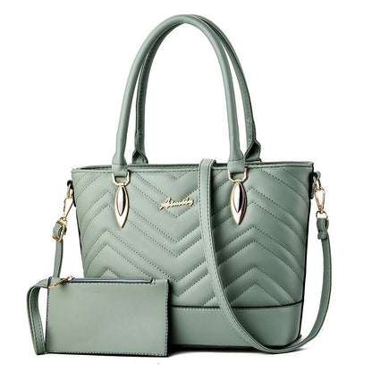 2PCS/Set Elegant Women Lady Leather Handbag Purse Shoulder Satchel Messenger Bag