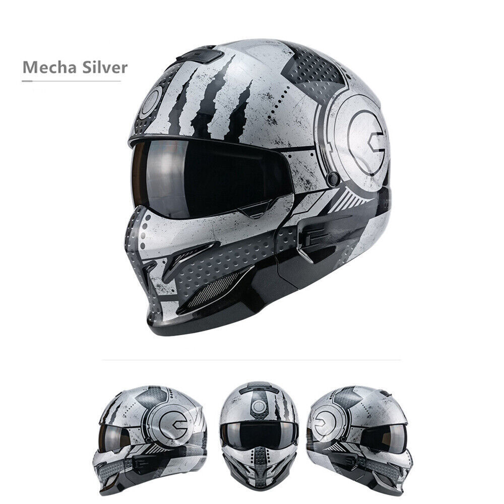 Open Face Full Face Helmet Motorcycle Helmet for Street Bike Cruiser Scooter DOT