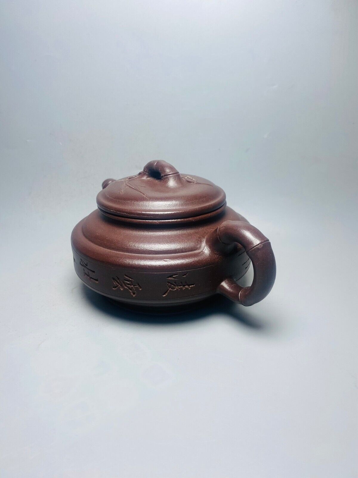 l-0Chinese Yixing Zisha Clay Handmade Exquisite Teapot （竹鼓 底款：顾景舟）