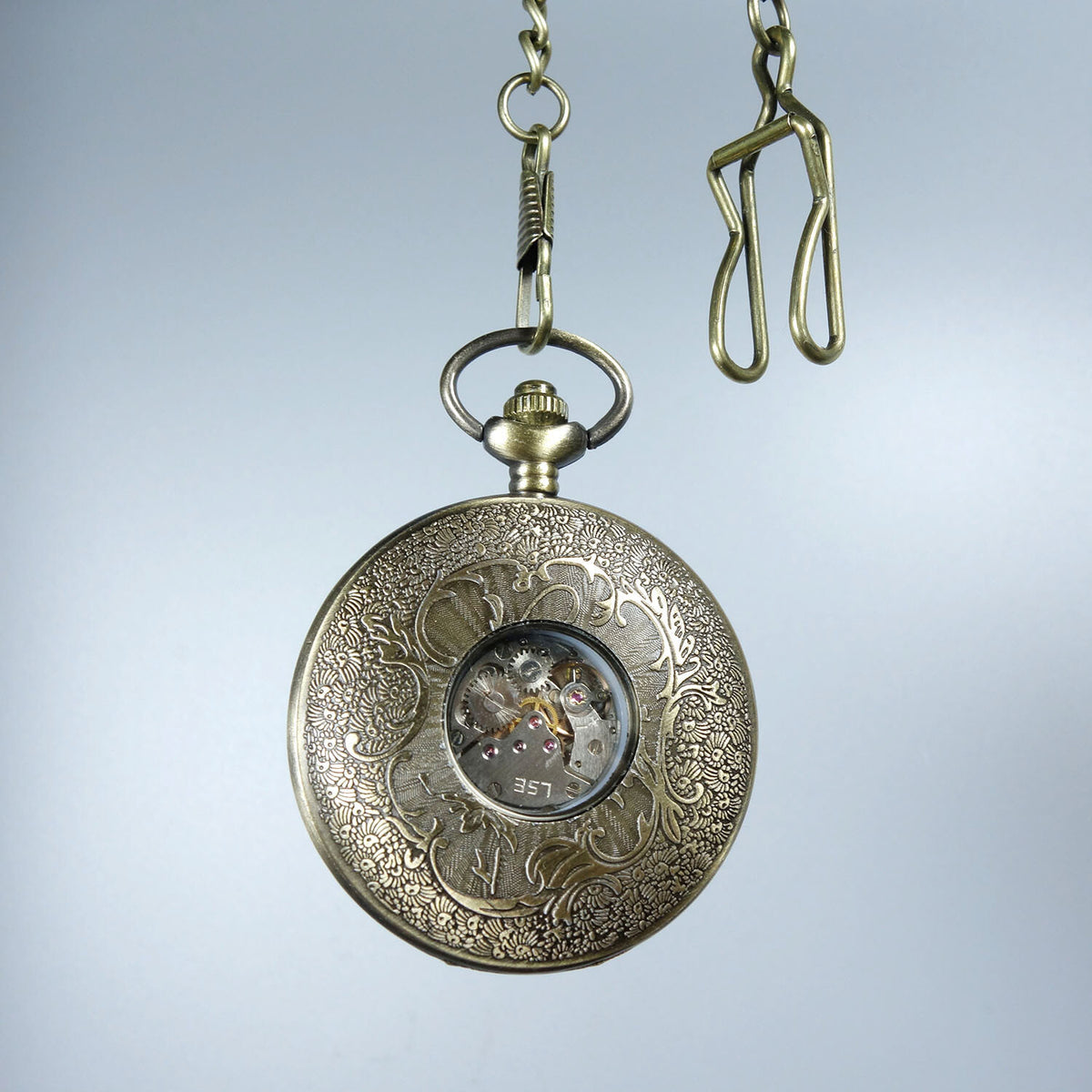 Mechanical Clock Horologe Alloy Crane Single Open Mechanical Pocket Watch