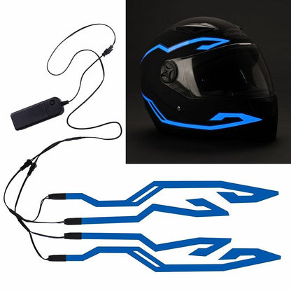Motorcycle LED Night Lights Strip Riding 4PCS Signal Helmet EL Cold Light 4 Mode