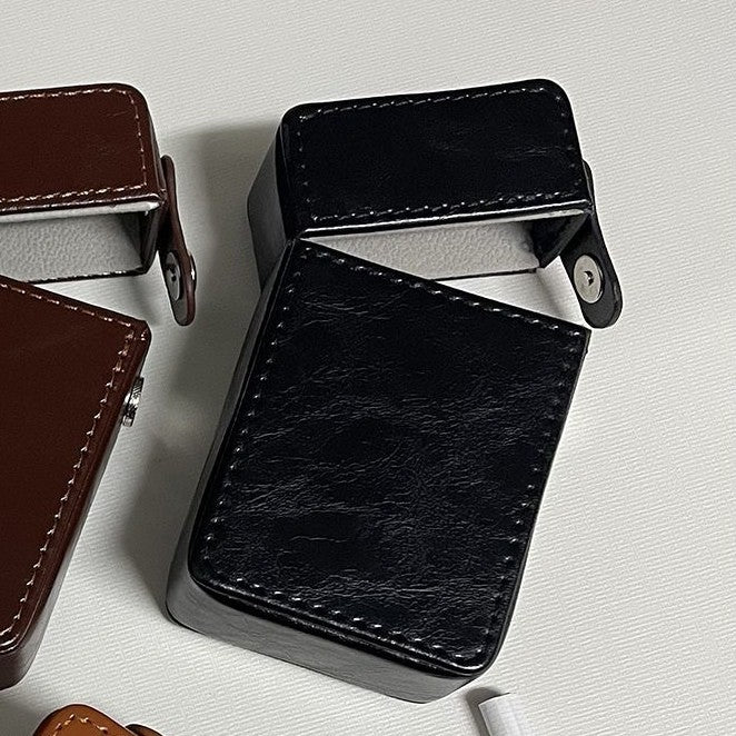 Leather Cigarette Case 8mm 20pcs Magnetic 10.4×6.1×3.2cm Men’s Storage Box