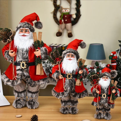 Christmas Ornaments 30-45cm Large Santa Claus Dolls Standing Figurine Home Decor