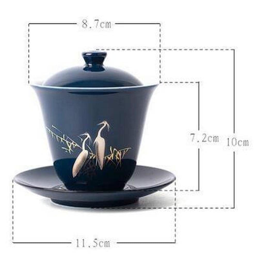 160ml Ceramic Gaiwan Bowl Kung Fu Tea Set Handmade Teacup Tureen Tea Decor
