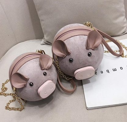 Cute Pig Shape Bag Ladies Piggy Tote Single Shoulder Chain Messenger Handbag
