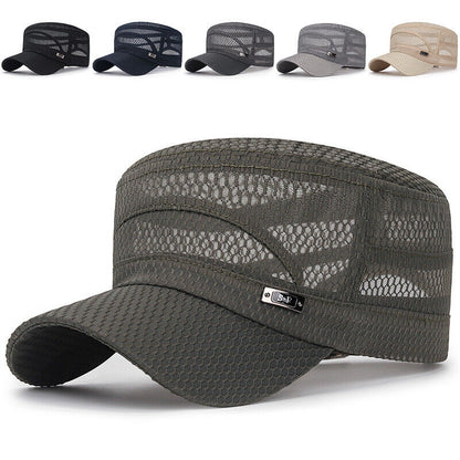 Trucker Hat Mesh Baseball Snapback Cap Adjustable Flat Visor Plain Hip Hop Mens