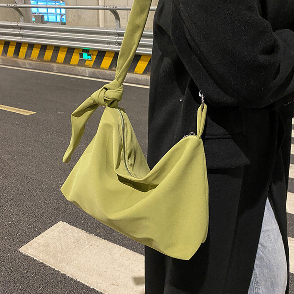 Knotted Straps Underarm Bag Large Capacity Nylon Handbag Crossbody Shoulder Bag