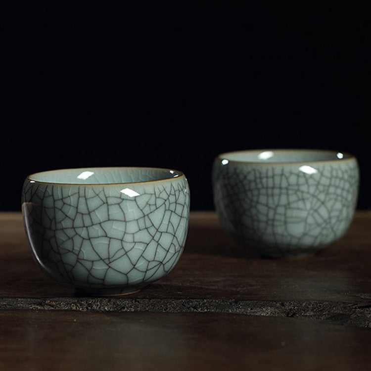 One Tea Cup Crackle Glaze Porcelain Cup Marked Longquan Celadon Cup Of Tea 85ml