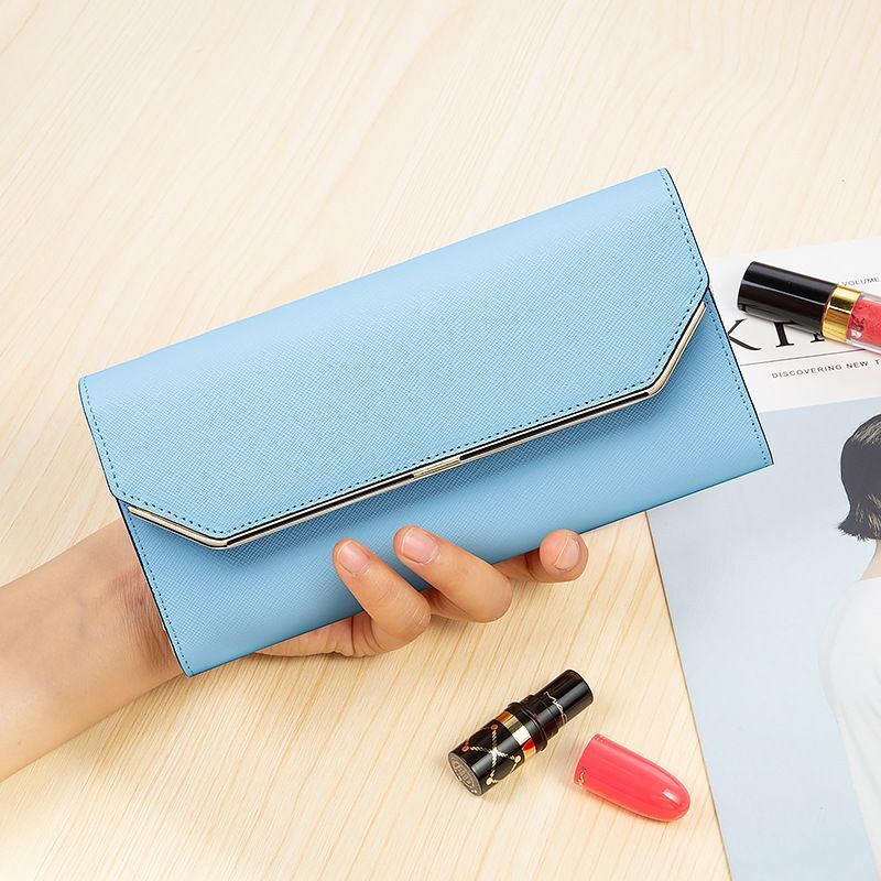 Genuine Leather Wallets Long Card Holder Wallet Hasp Coin Purse Thin Clutch Bag
