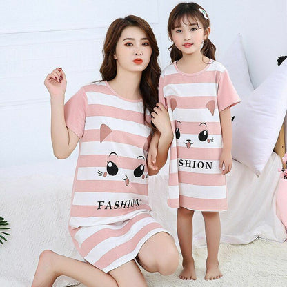 Sleepwear Mother Daughter Girl Dresses Kids Family Matching Clothes Baby Pajamas