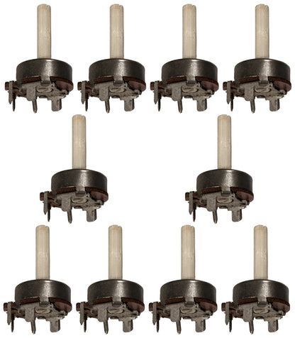 10 Pack 100K Ohm 1/2W Potentiometer, PC Mount, 1-inch Nylon Shaft