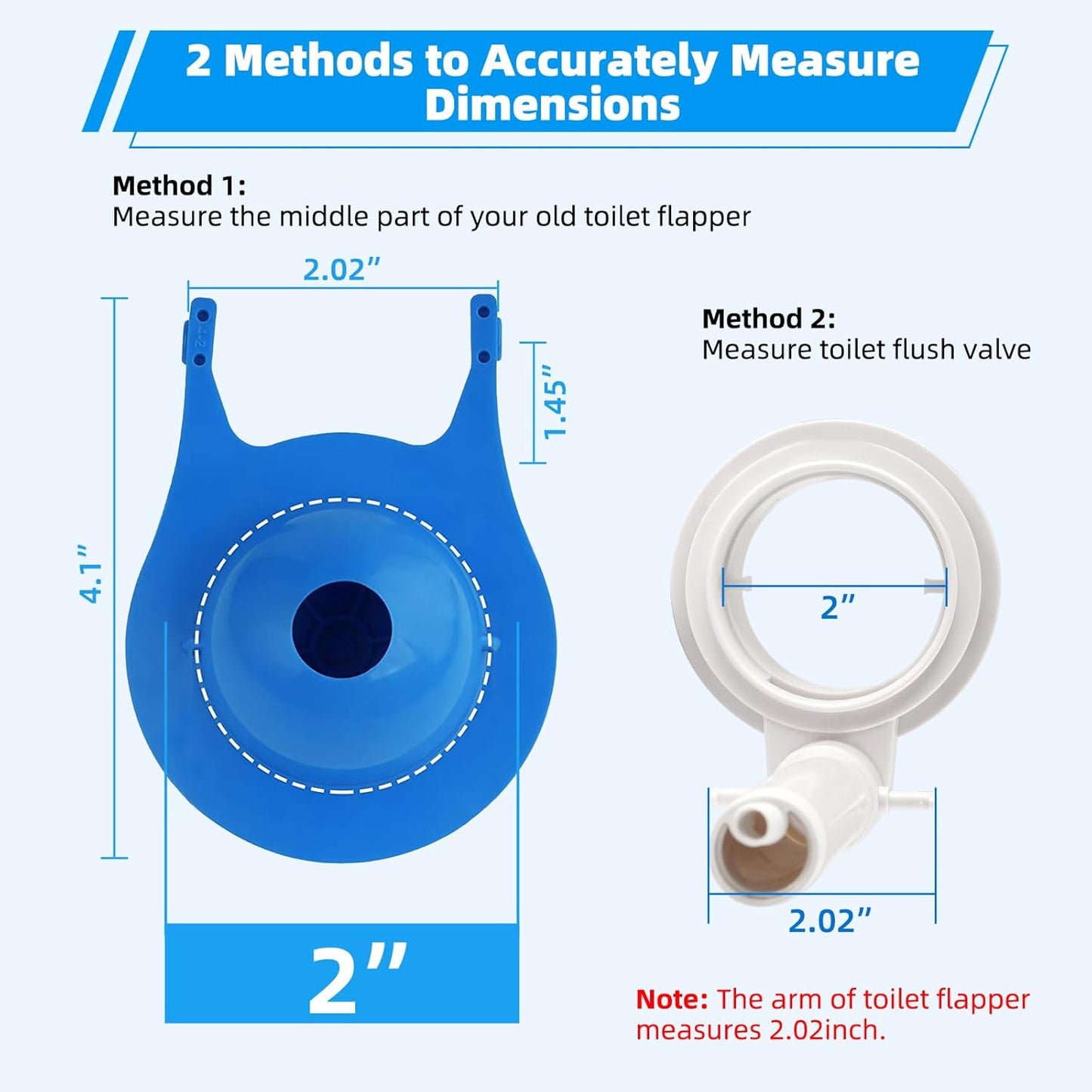 Universal 2-Inch Toilet Flappers Replacement Compatible with Gerber Toto Kohler