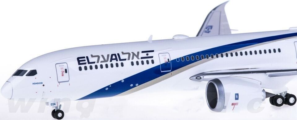 1:200 32CM Herpa El Al BOEING 787-9 Passenger Airplane ABS Plastic Plane Model
