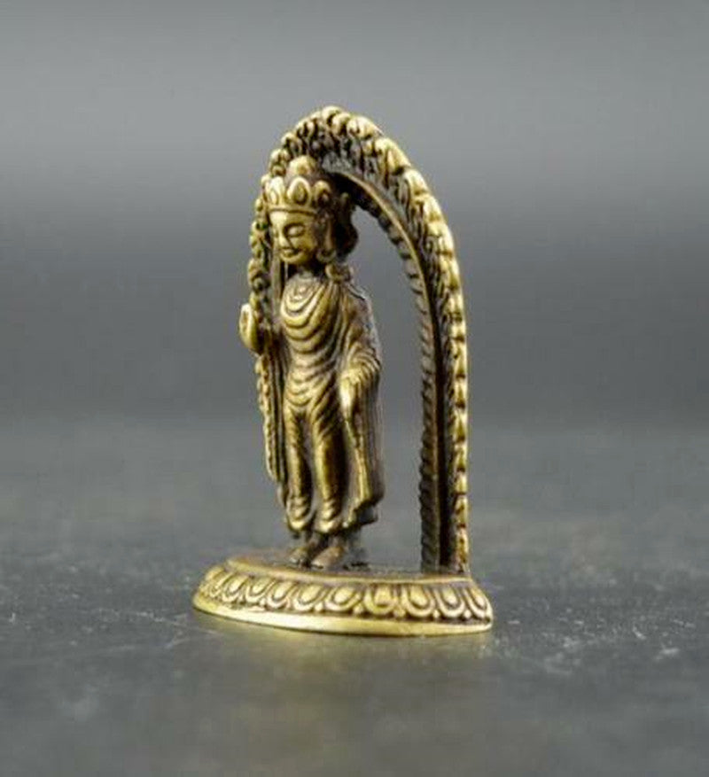 1.8inch China Collection Archaize Brass Tantric Buddha Small Statue Ornament