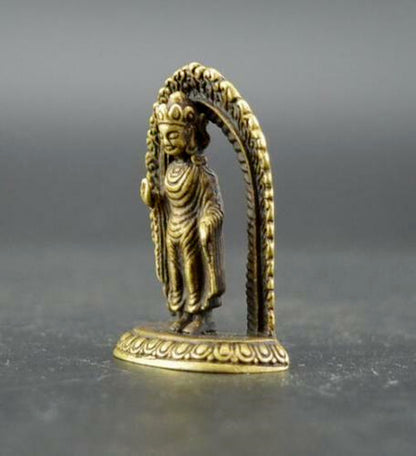 1.8inch China Collection Archaize Brass Tantric Buddha Small Statue Ornament