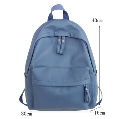 Synthetic Leather Backpack Laptop Bag Rucksack Blue/Purple School Bag 30*16*40CM