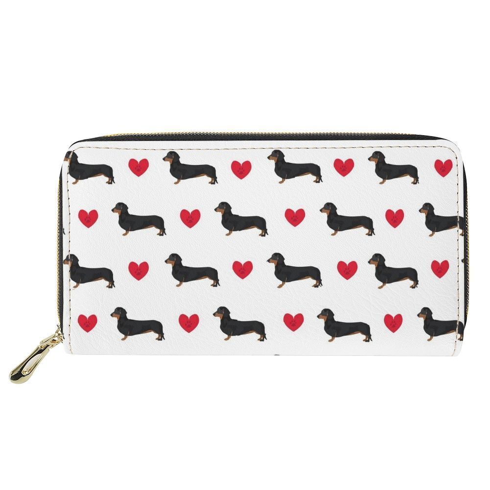 Wallet Dog Printed Synthetic Card Holder Bag Zipper Money Handbag Coin Organizer