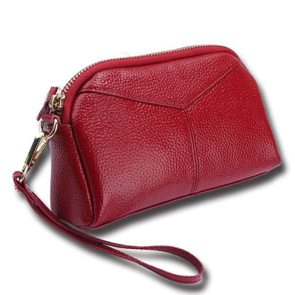 Casual Clutch Bag Genuine Cow Leather Wristlets Handbag Woman Wallet Soft Zipper