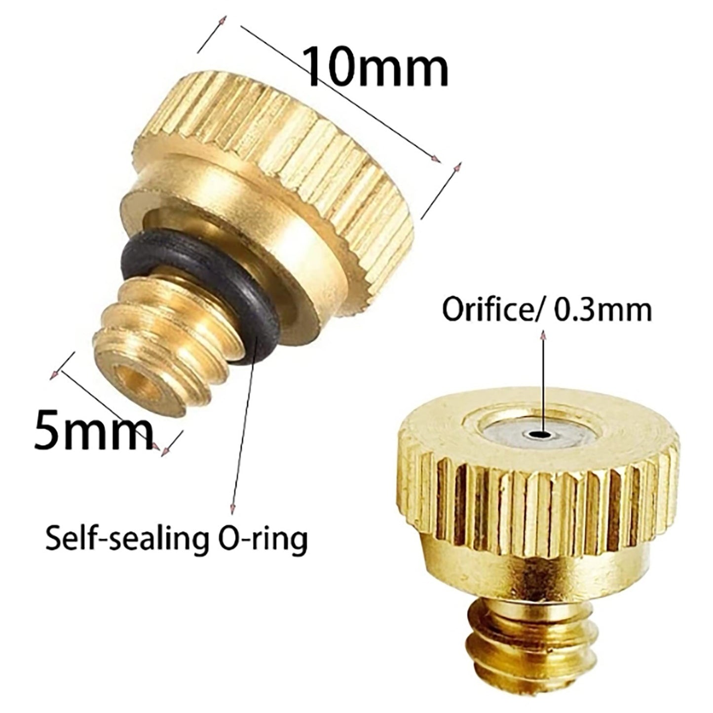 20PCS/Set Brass Stainless Steel High Pressure Atomizing Cooling Misting Nozzle