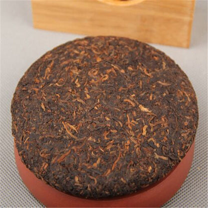 Ripe Pu Erh Tea Cake Yunnan Golden Bud Premium Black Tea Natural 100g