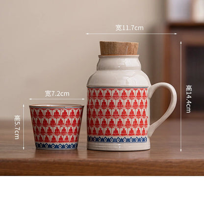 Office Home Drinking Ru Kiln with Lid Small Warm Pot Ceramic Tea Cup Chinese