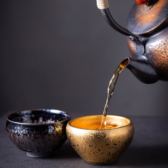 Gold Ceramic Tea Cup Chinese Tea Cups 120ml