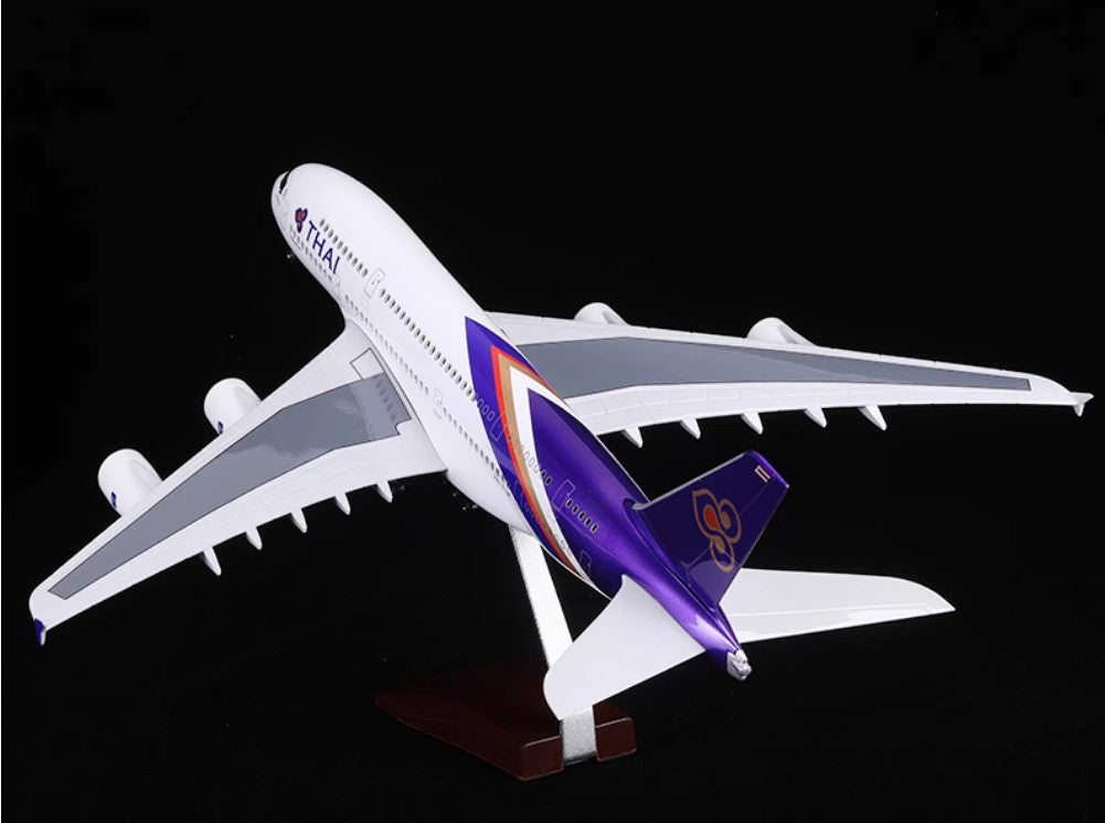 46CM 1:160 THAI AIRBUS A380 Passenger Airplane Landing Gear Resin Aircraft Model