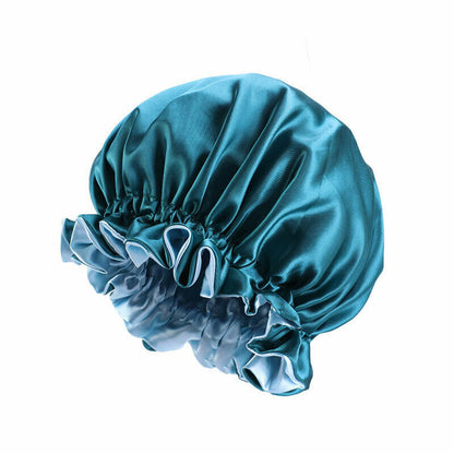 Silk Night Sleep Cap Hair Bonnet Hat Satin Wide Band Large Jumbo Head Cover Size