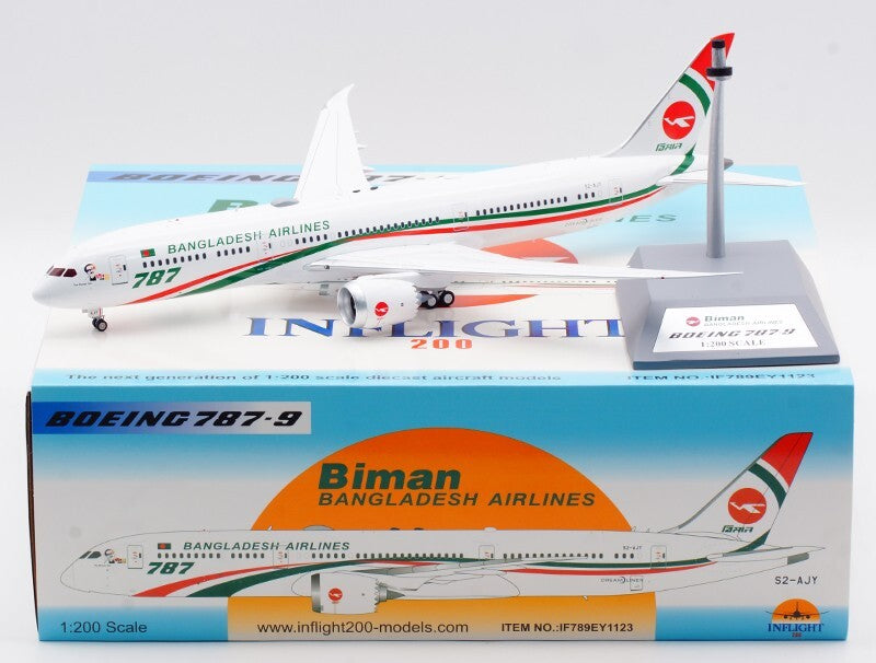 1:200 32CM InFlight Biman BANGLADESH AIRLINES BOEING 787-9 Plane Diecast Model