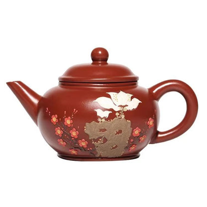 200ml Real Yixing Zisha Dahongpao Clay Tea Pot Floral Relief Chinese Master Pot